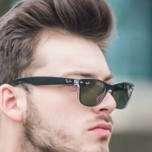 Ray-Ban New Wayfarer RB2132 COLOR-MIX Sunglasses - Black/Transparent 55/18